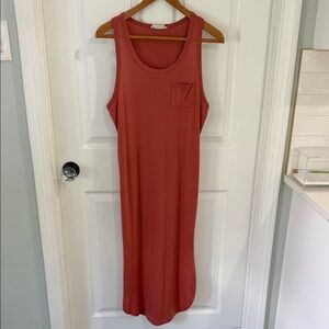 Double Zero Sleeveless Maxi Dress in Rusty Coral